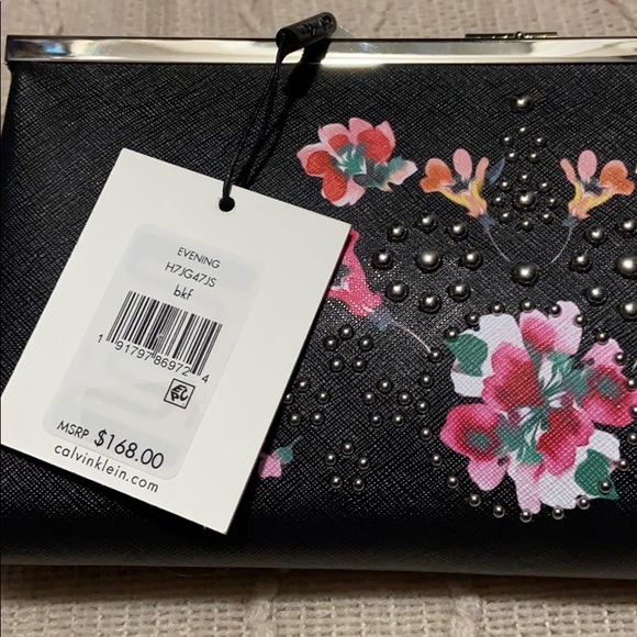 Calvin Klein Clutch Black Floral ❤️ 👛